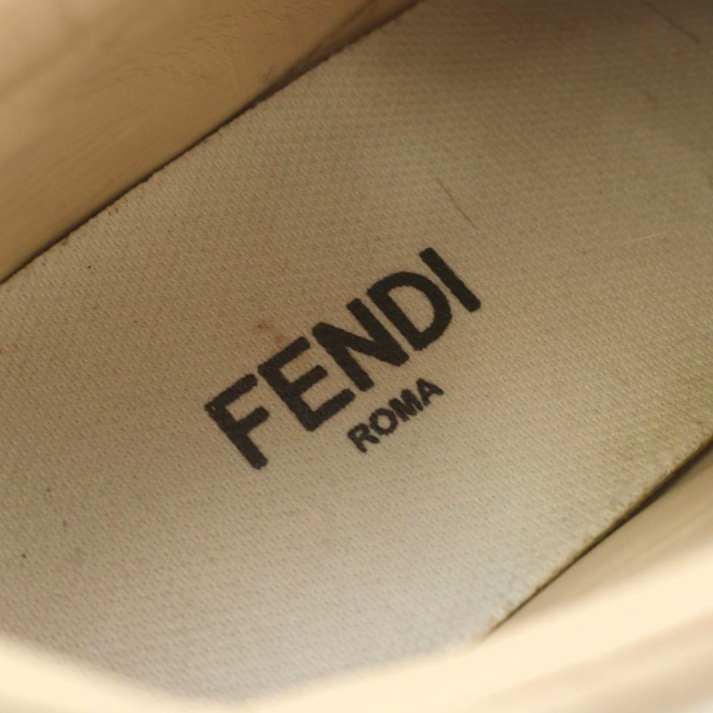 Fendi Force Sneakers Low-Cut Canvas Leather Logo All Over Print Beige — view 5