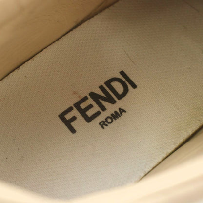 Fendi Force Sneakers Low-Cut Canvas Leather Logo All Over Print Beige — view 5