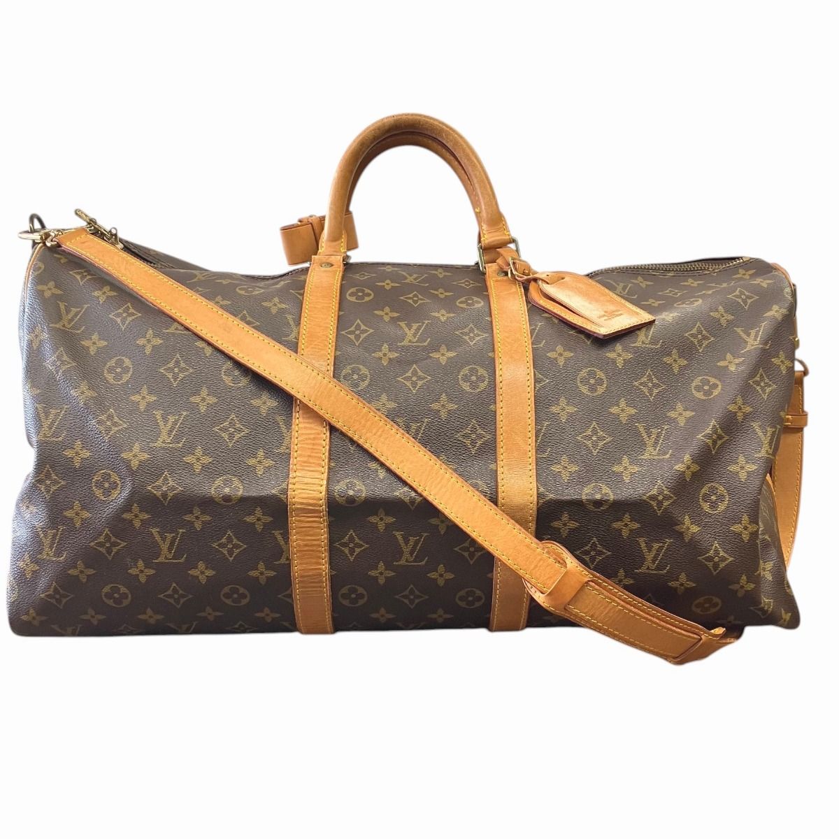 Louis Vuitton Keepall 55 Bandouliere Monogram Boston Bag Canvas