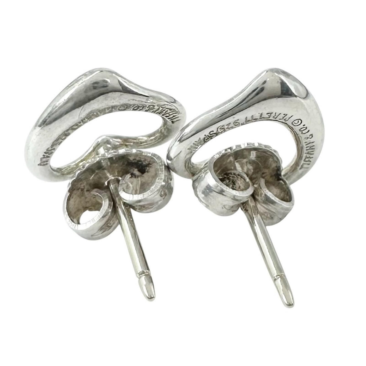 Tiffany & Co Open Heart Silver Earrings — view 3