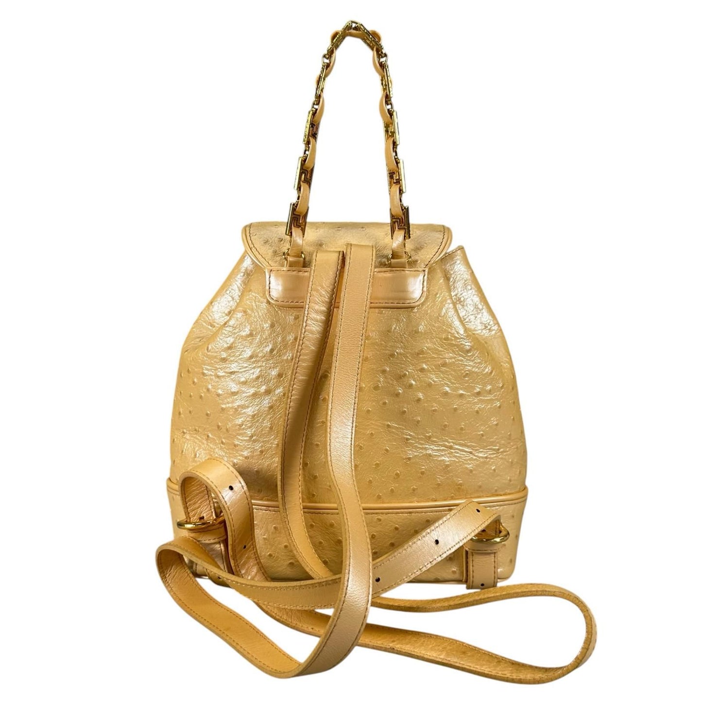 Versace Sunburst Leather Yellow Backpack Gold — view 2