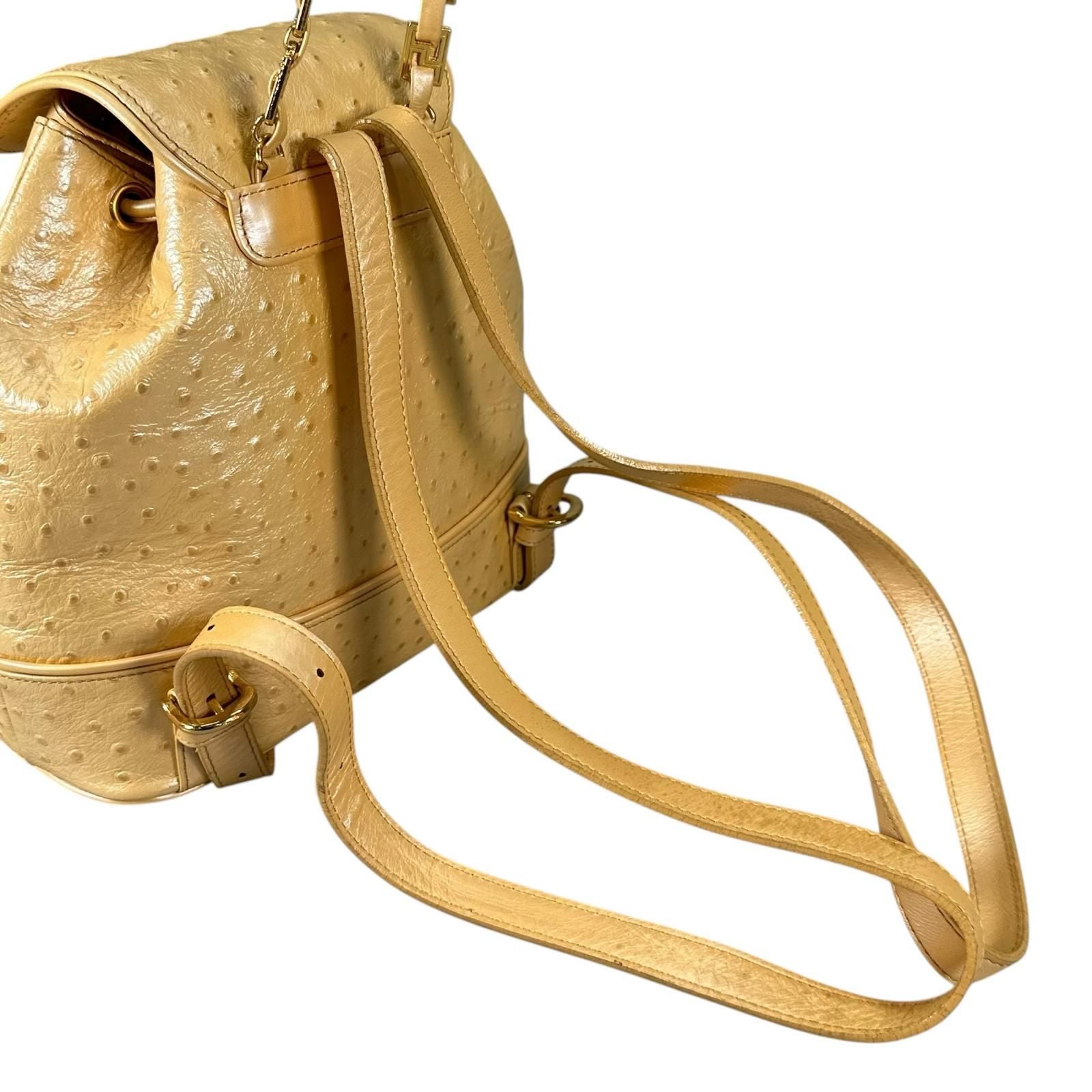 Versace Sunburst Leather Yellow Backpack Gold — view 6