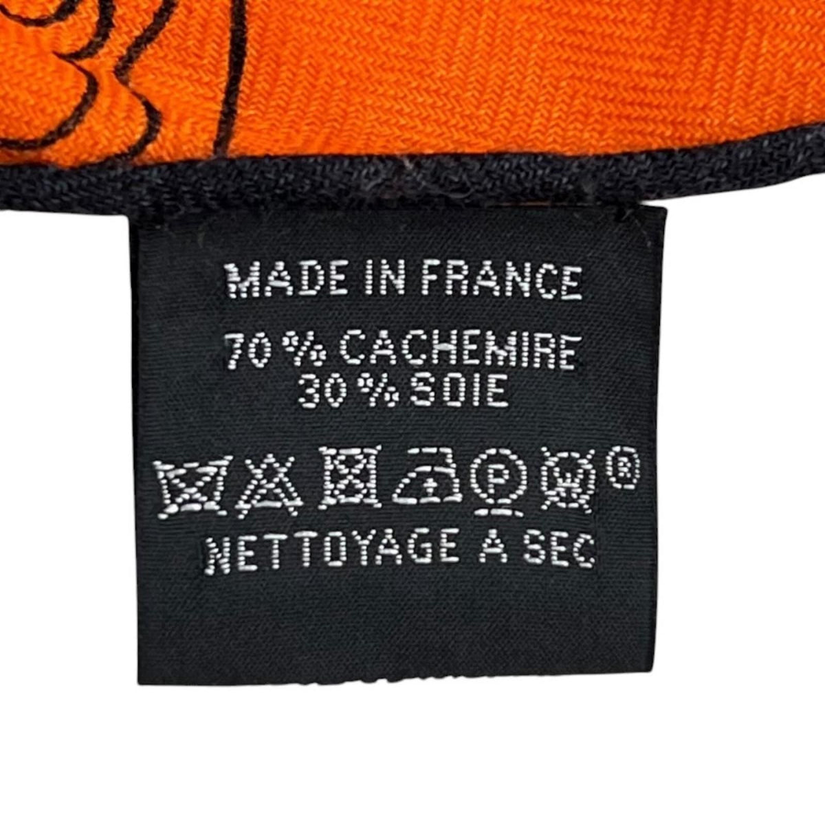 Hermes Losange Dragon Flash Silk Cashmere Orange Scarf — view 7