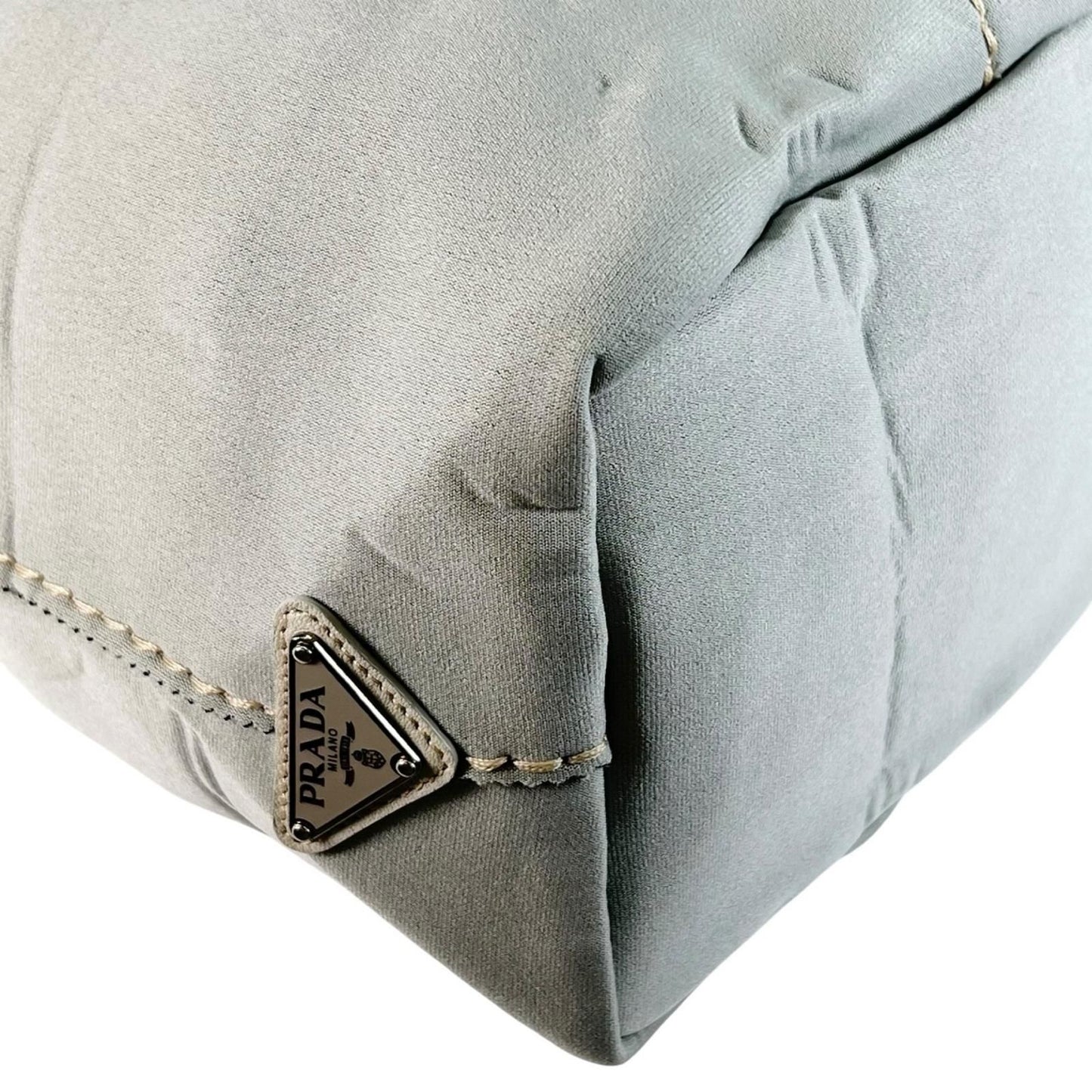 Prada Leather Gray Tote Bag — view 6