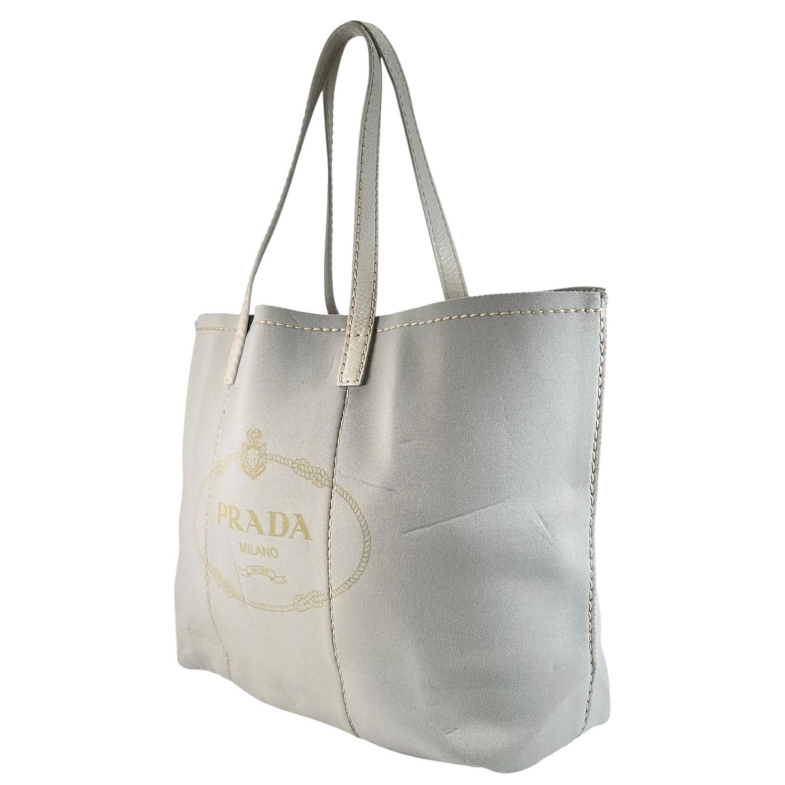 Prada Leather Gray Tote Bag — view 4