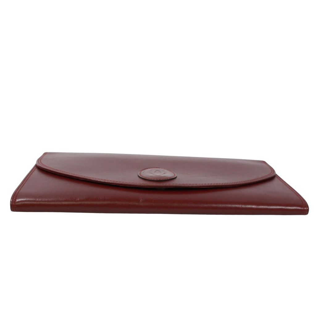 Cartier Must Line Leather Bordeaux Clutch Gold — view 4