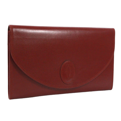 Cartier Must Line Leather Bordeaux Clutch Gold — view 2