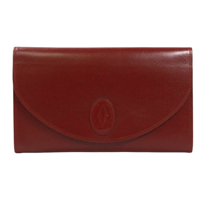 Cartier Must Line Leather Bordeaux Clutch Gold