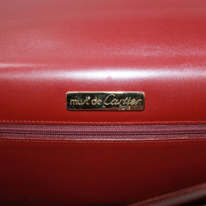Cartier Must Line Leather Bordeaux Clutch Gold — view 8