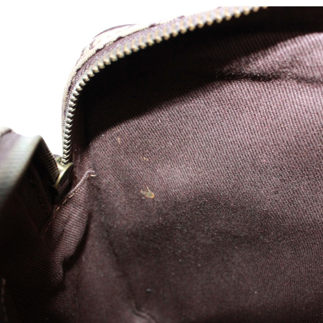 Celine Macadam Leather Canvas Brown Shoulder Bag Gold — view 8