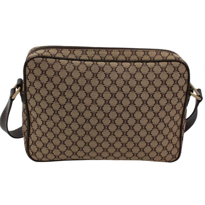 Celine Macadam Leather Canvas Brown Shoulder Bag Gold — view 3