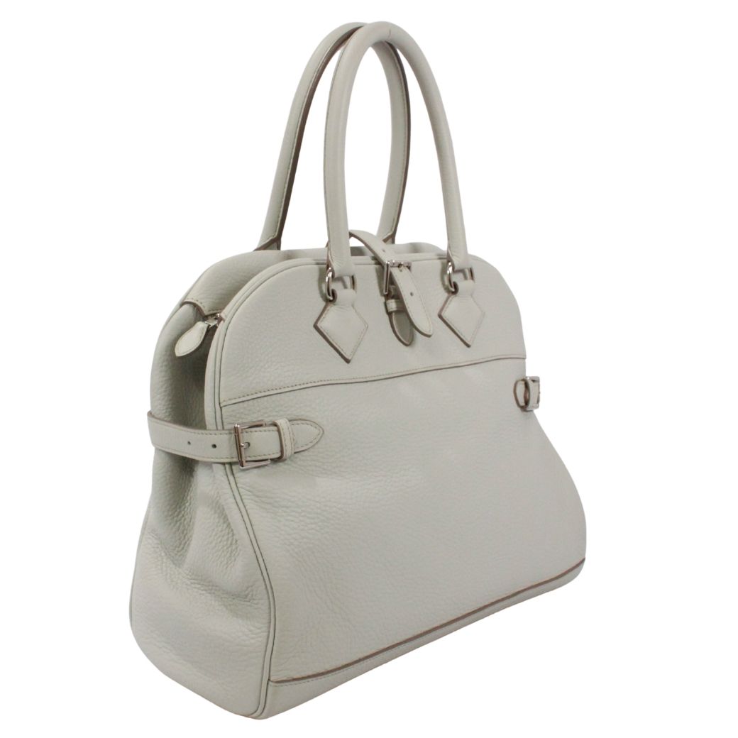 Hermes Atlas 35 Taurillon Clemence Leather Gray Handbag Silver — view 2