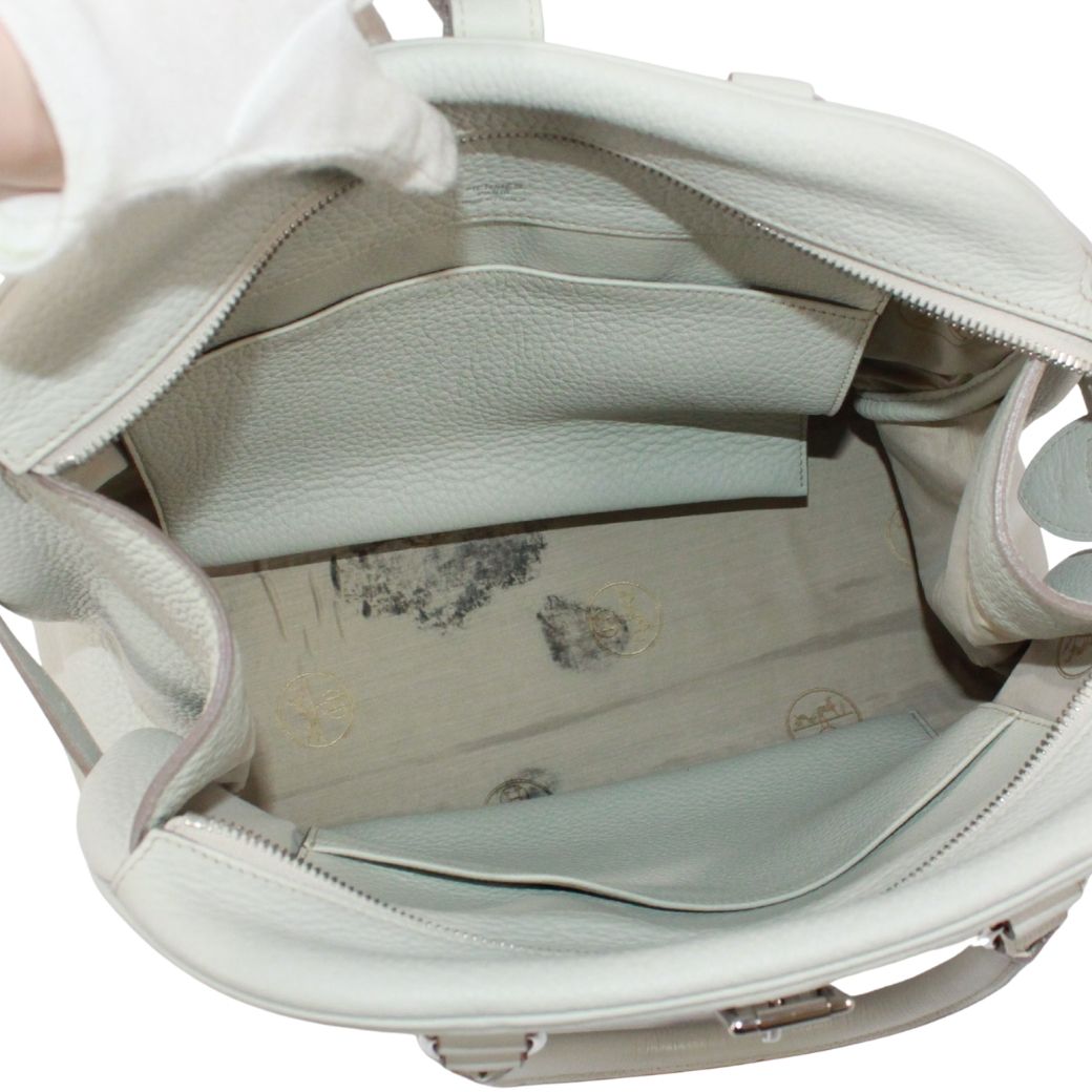 Hermes Atlas 35 Taurillon Clemence Leather Gray Handbag Silver — view 7