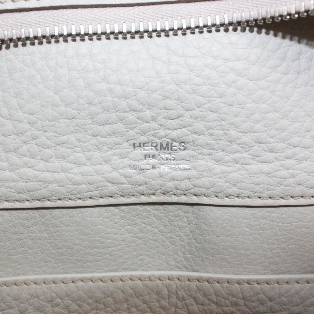 Hermes Atlas 35 Taurillon Clemence Leather Gray Handbag Silver — view 8