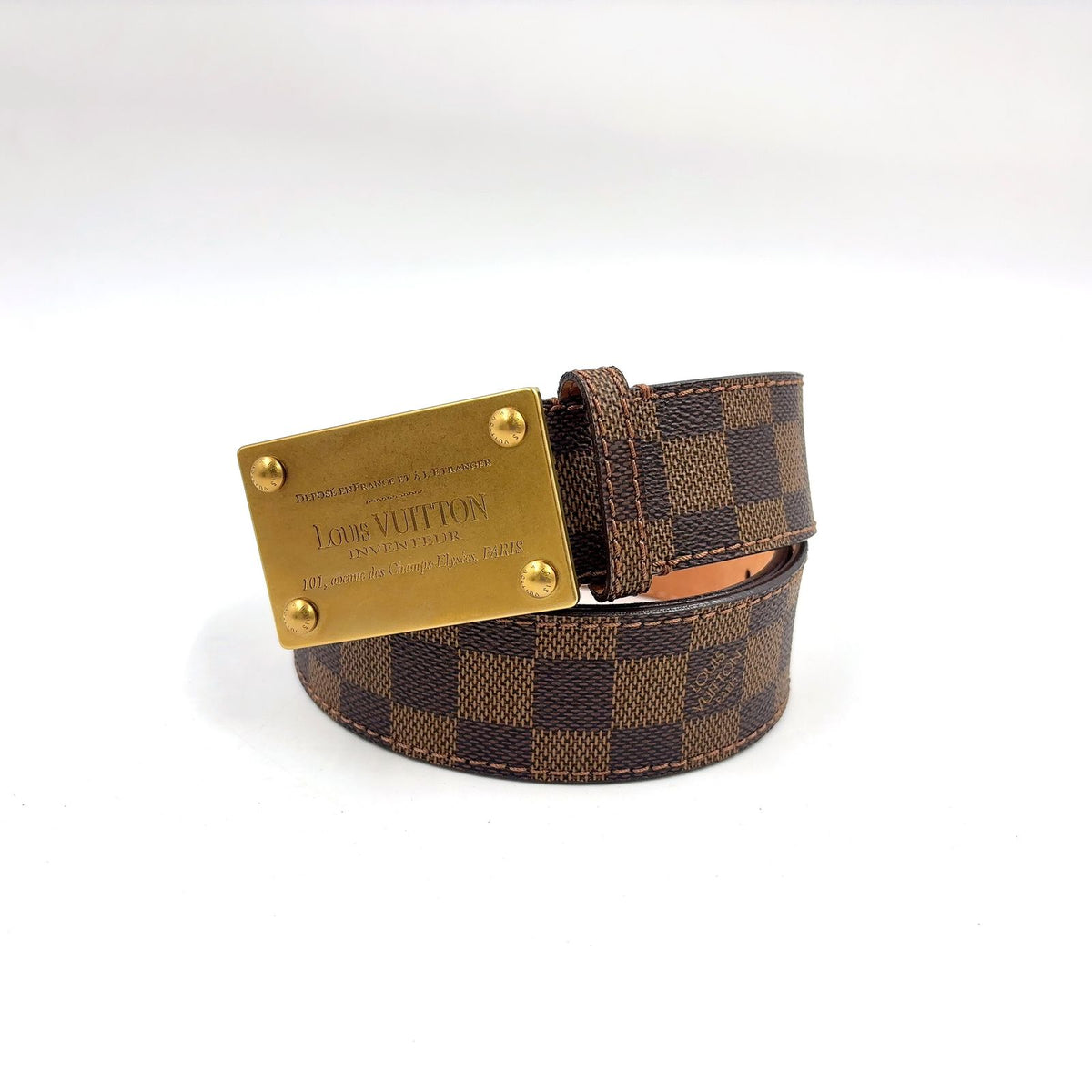 Louis Vuitton Damier Ceinture Brown Belt Gold