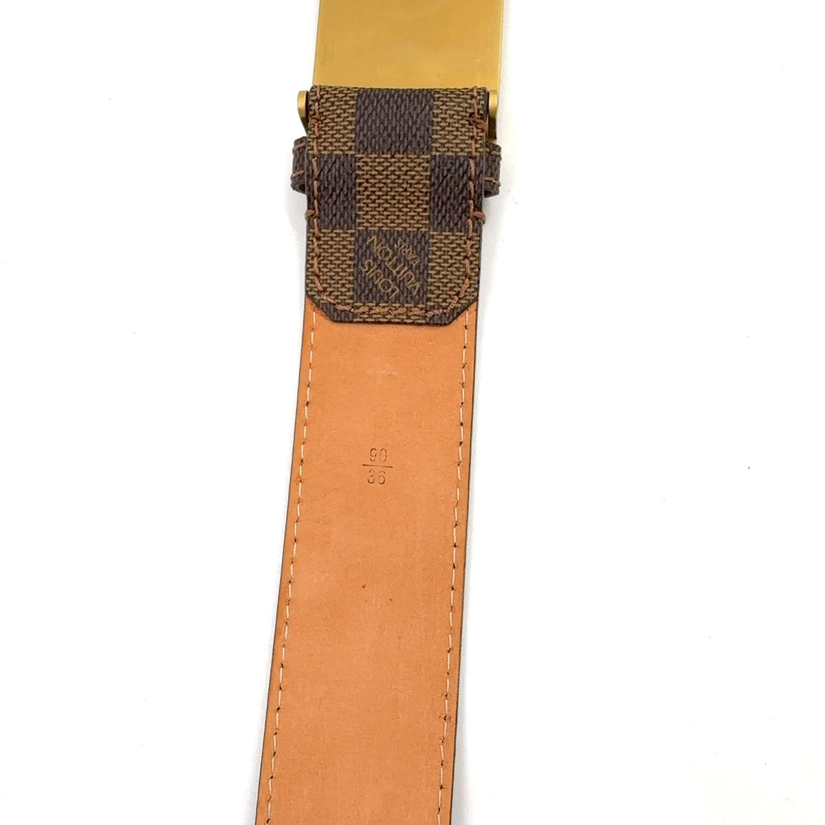 Louis Vuitton Damier Ceinture Brown Belt Gold — view 3