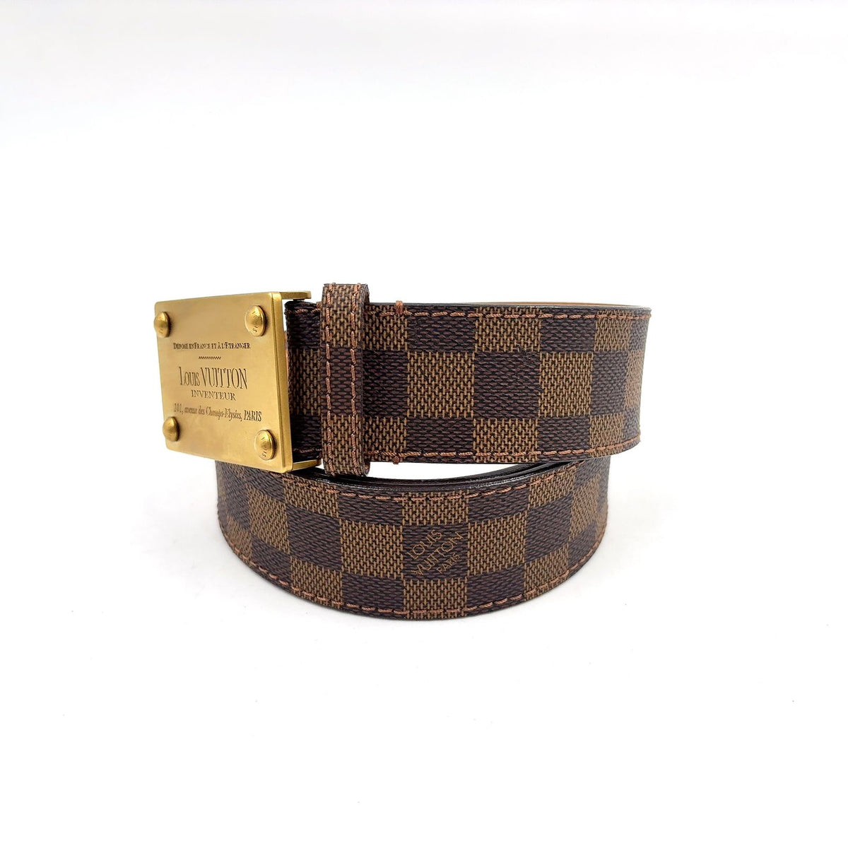 Louis Vuitton Damier Ceinture Brown Belt Gold — view 2