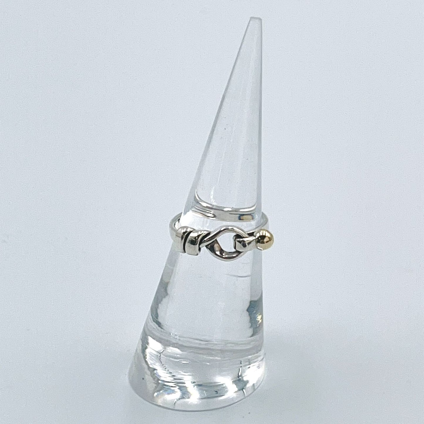 Tiffany & Co Hook & Eye Love Knot Ring Yellow Gold Silver — view 6