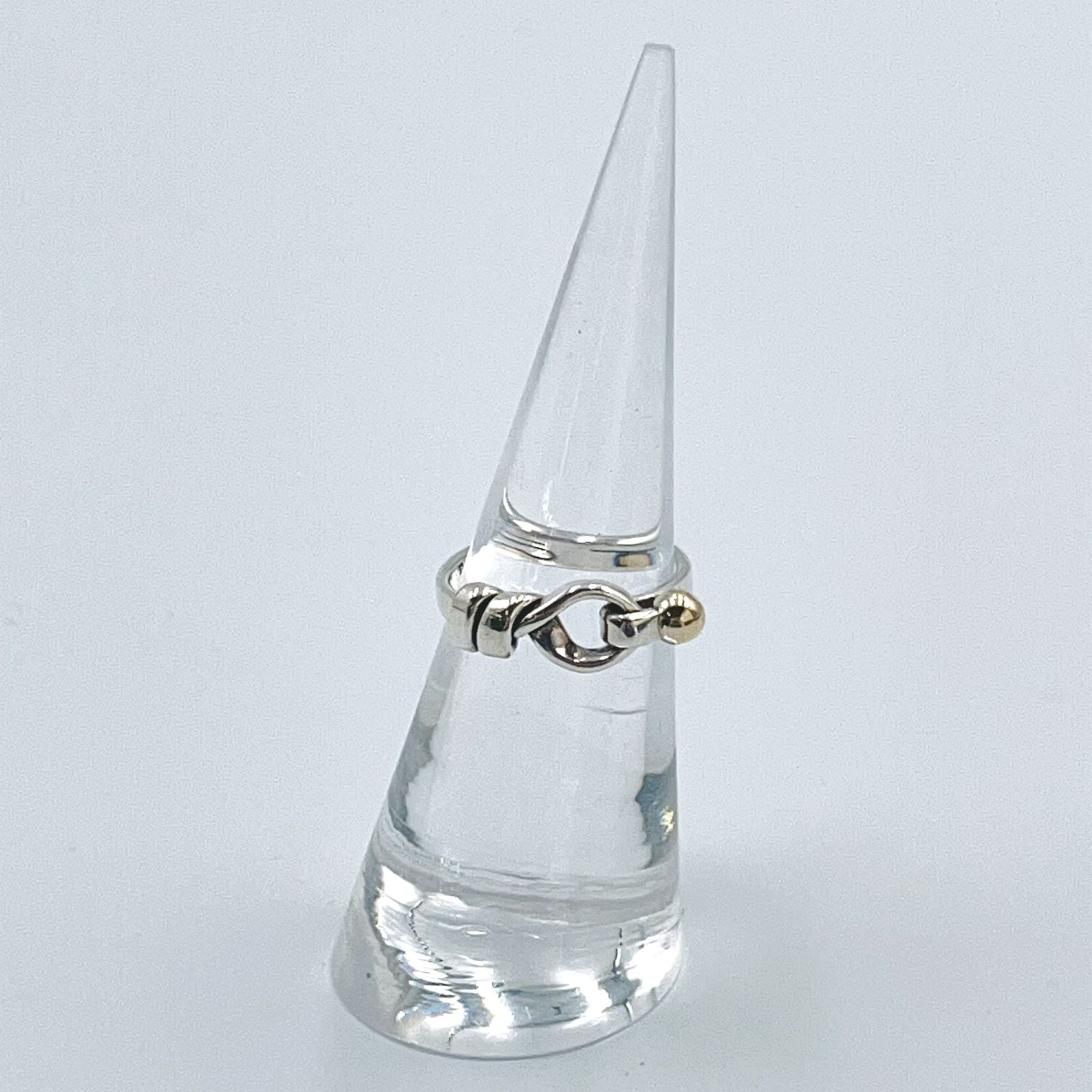 Tiffany & Co Hook & Eye Love Knot Ring Yellow Gold Silver — view 6