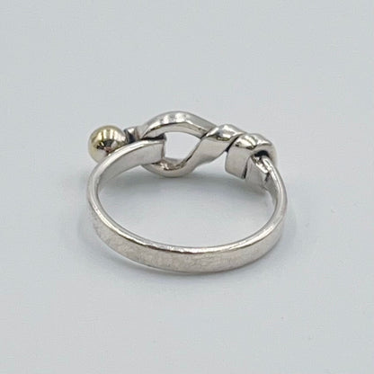 Tiffany & Co Hook & Eye Love Knot Ring Yellow Gold Silver — view 4