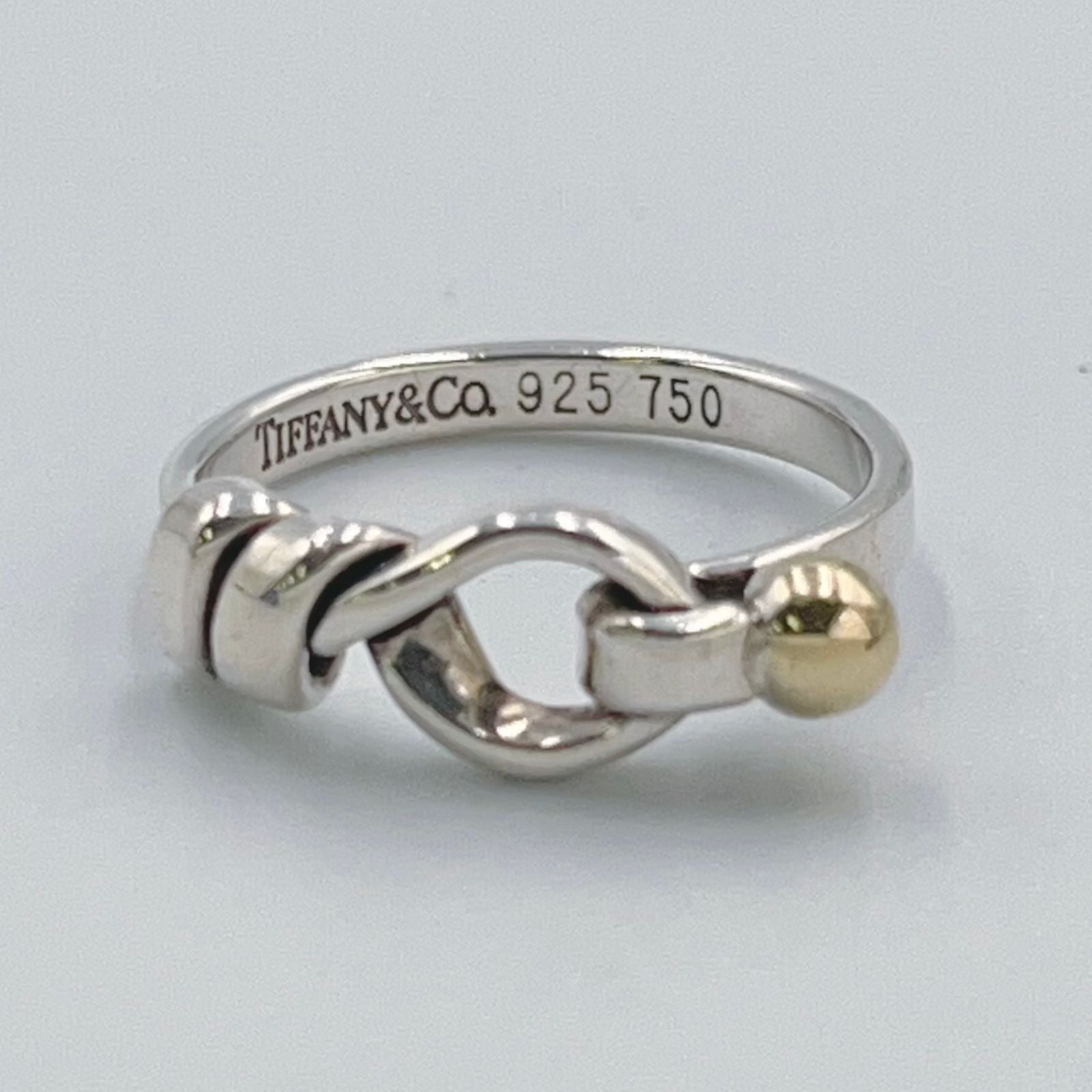 Tiffany & Co Hook & Eye Love Knot Ring Yellow Gold Silver