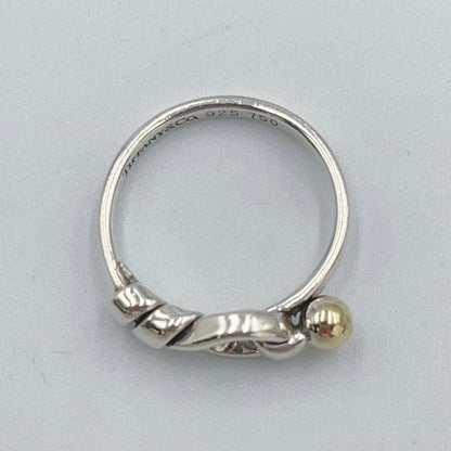 Tiffany & Co Hook & Eye Love Knot Ring Yellow Gold Silver — view 5