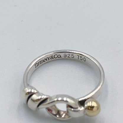 Tiffany & Co Hook & Eye Love Knot Ring Yellow Gold Silver — view 3