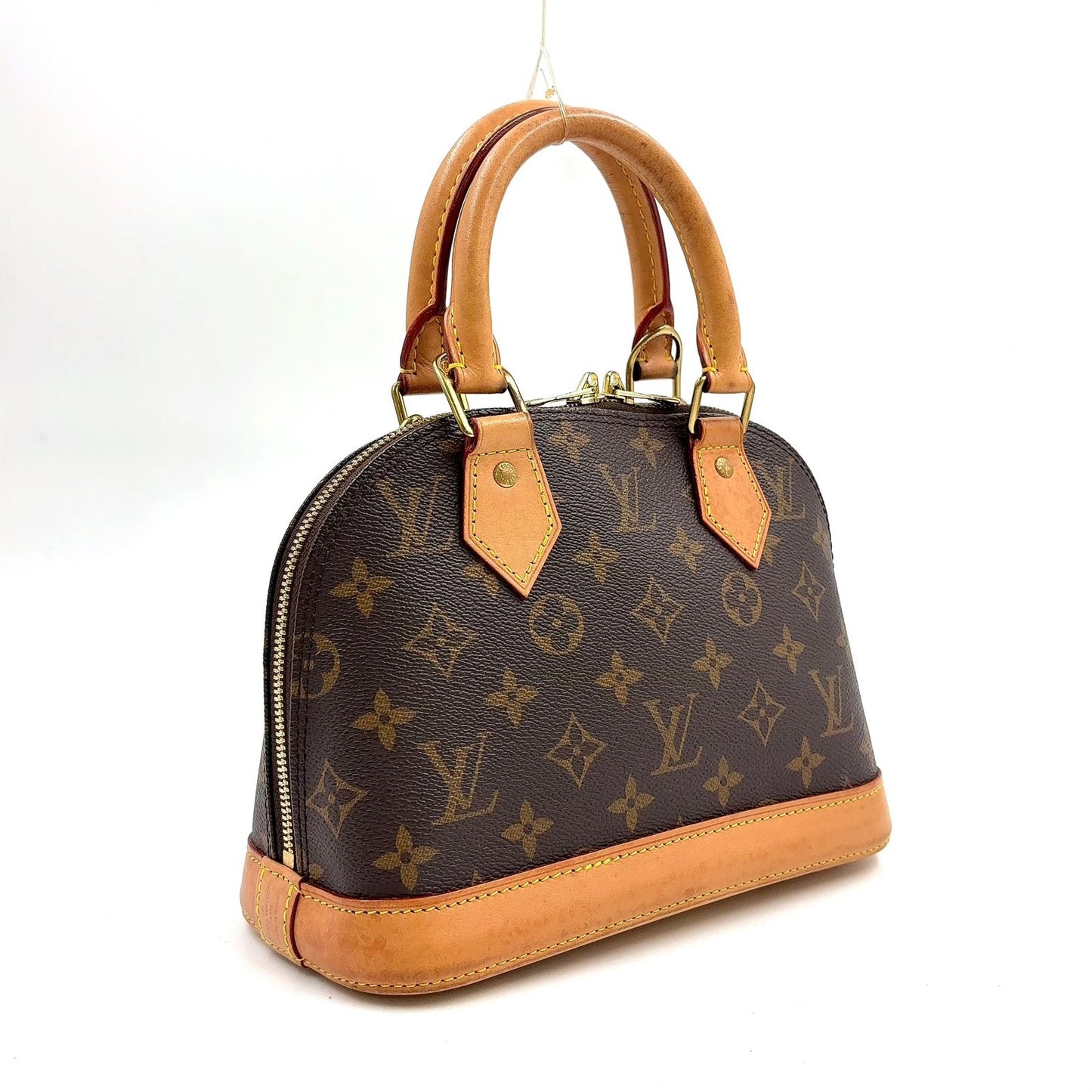 Louis Vuitton Alma BB Monogram Unknown Leather Brown Handbag Gold — view 2