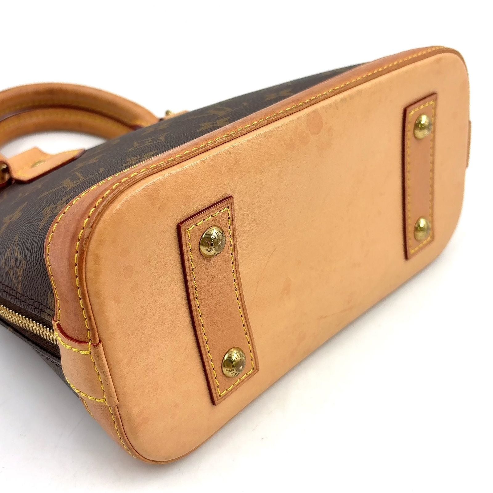Louis Vuitton Alma BB Monogram Unknown Leather Brown Handbag Gold — view 7