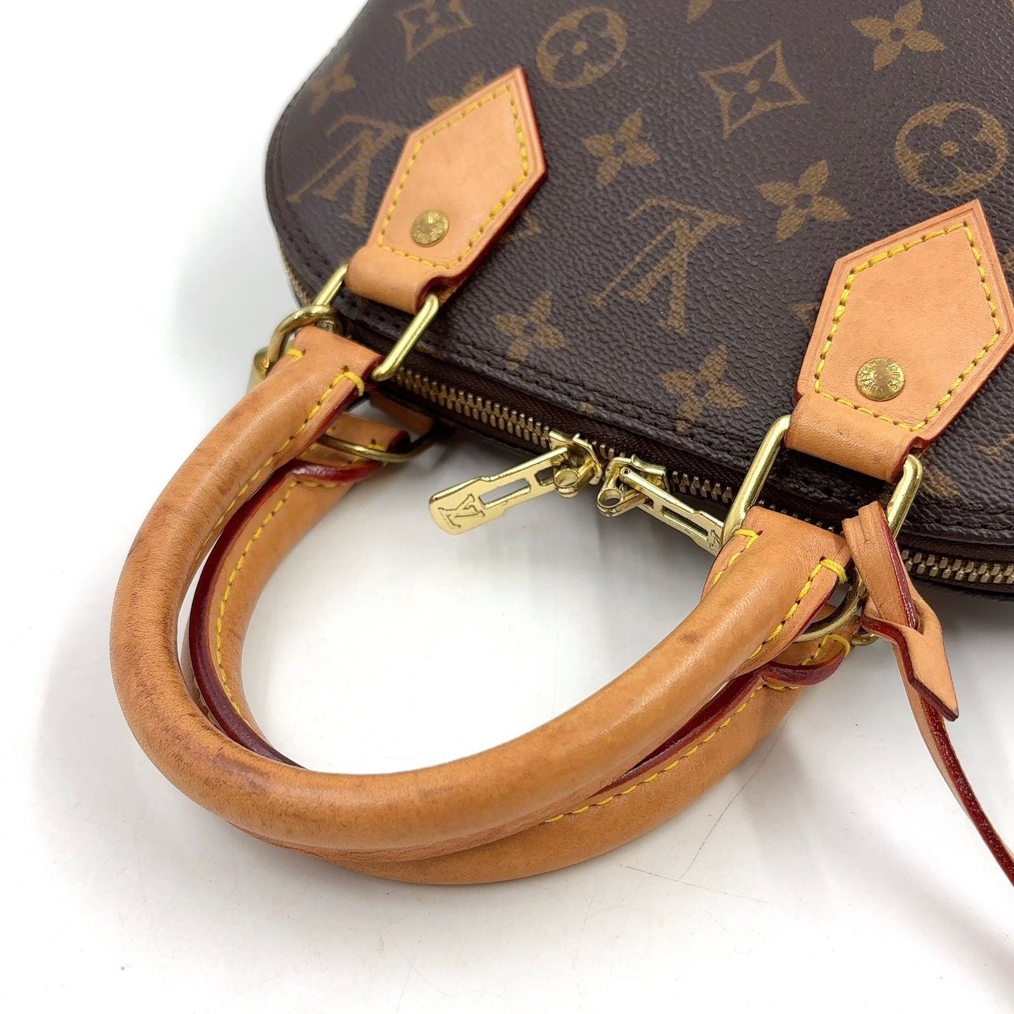Louis Vuitton Alma BB Monogram Unknown Leather Brown Handbag Gold — view 5
