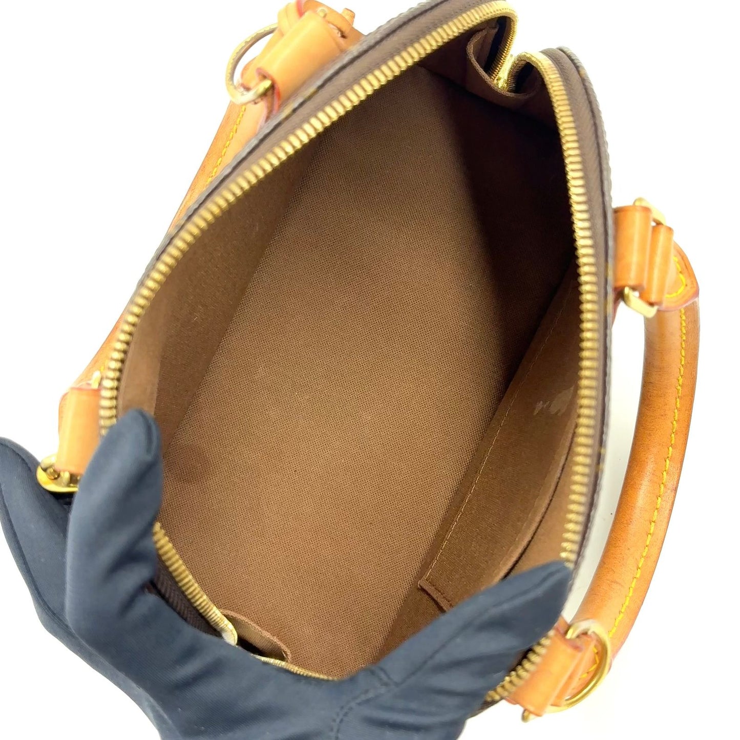 Louis Vuitton Alma BB Monogram Unknown Leather Brown Handbag Gold — view 3