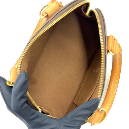 Louis Vuitton Alma BB Monogram Unknown Leather Brown Handbag Gold — view 3
