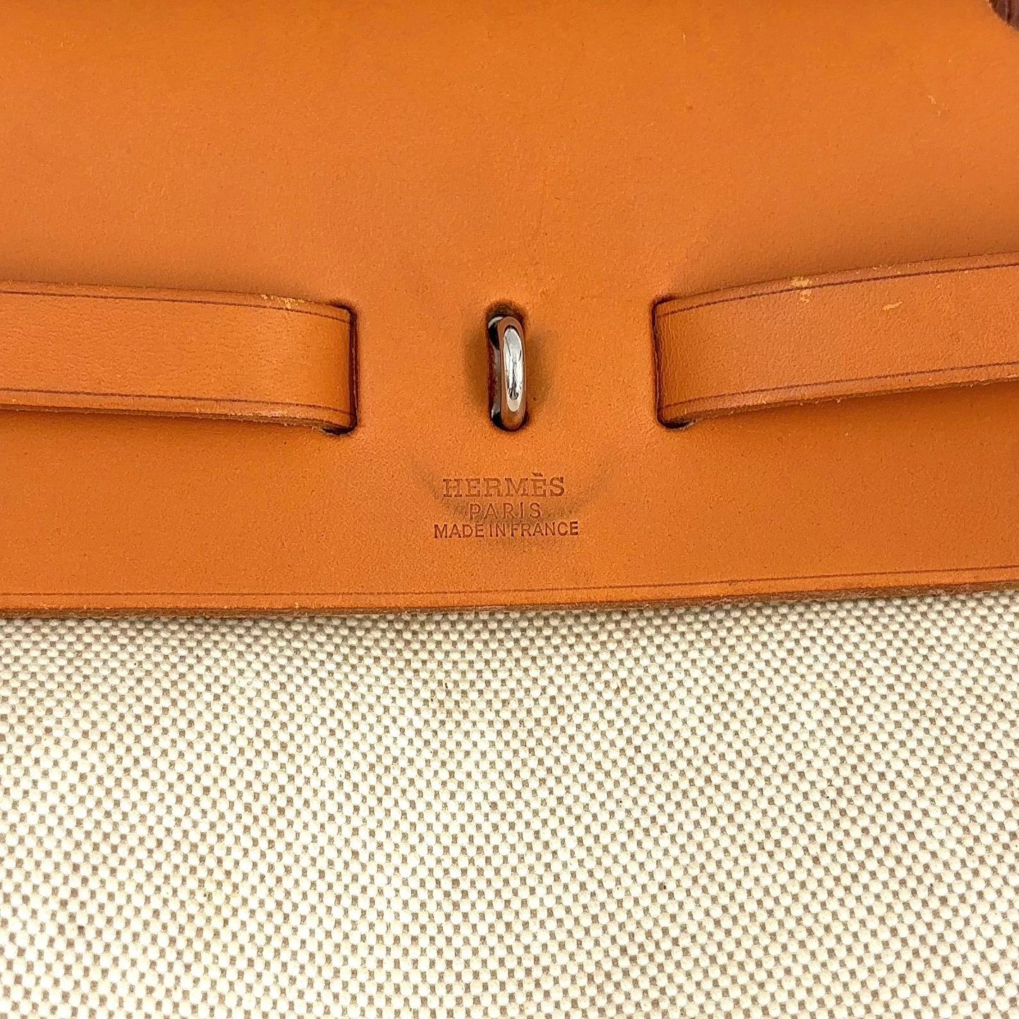 Hermes Herbag a Dos PM 2-Way Shoulder Bag Leather Canvas Beige Light Brown — view 4