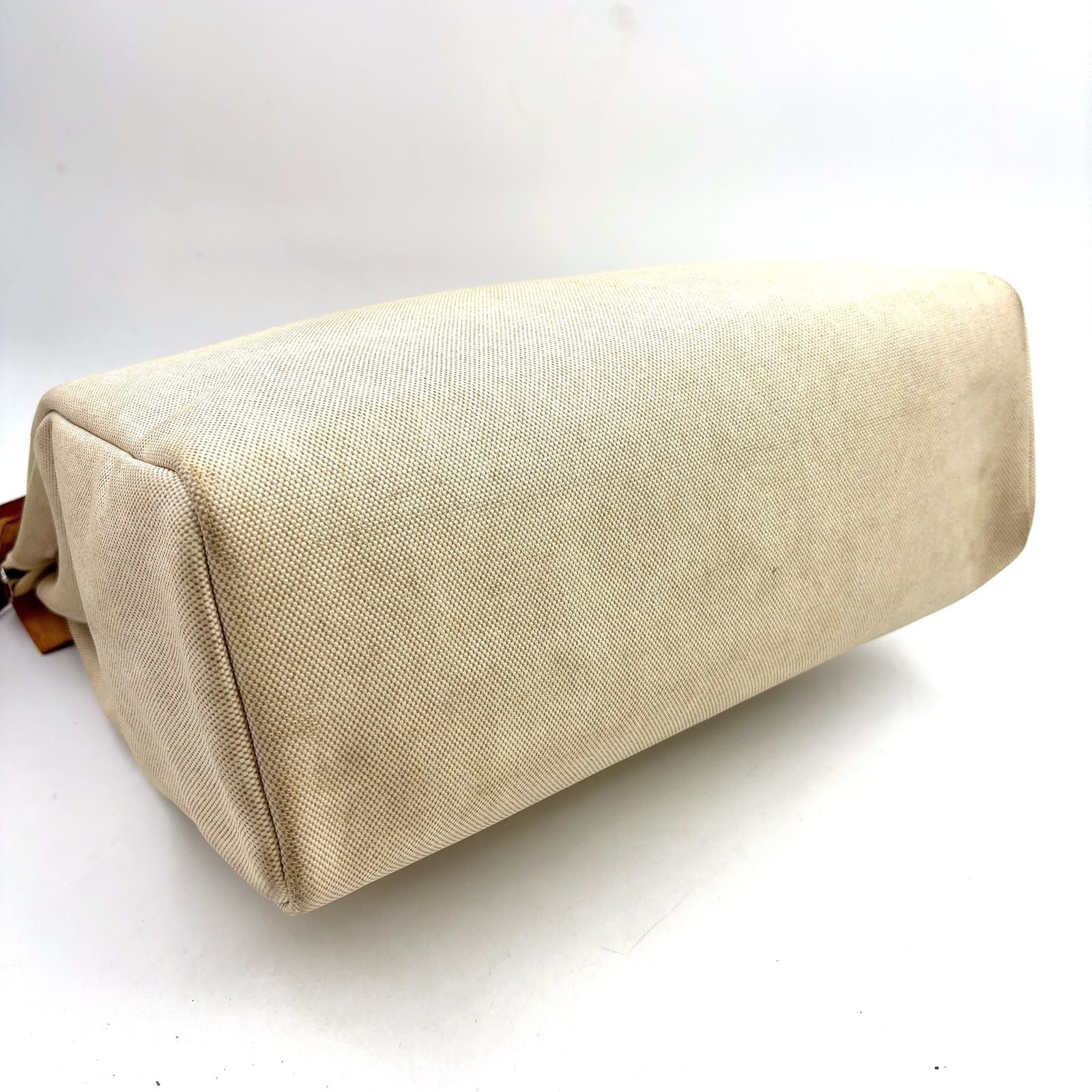 Hermes Herbag a Dos PM 2-Way Shoulder Bag Leather Canvas Beige Light Brown — view 6