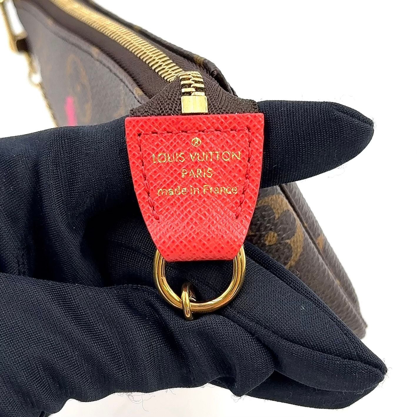 Louis Vuitton Mini Pochette Soir Illustre Monogram Brown Handbag Gold — view 4
