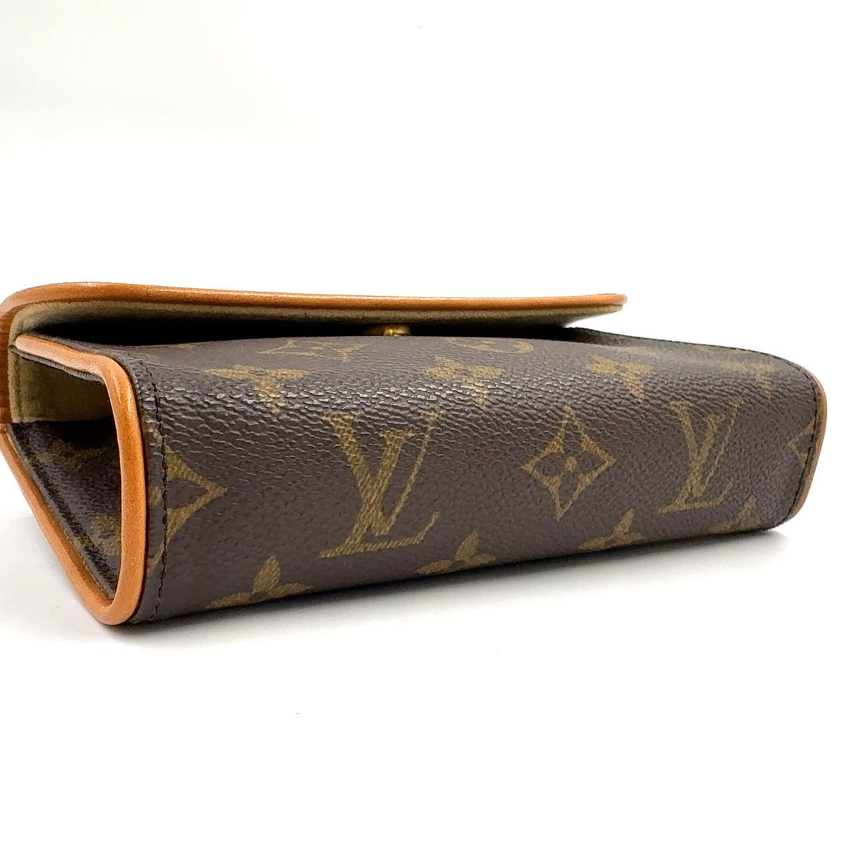 Louis Vuitton Pochette Twin PM Monogram XS Leather Brown Shoulder Bag Gold — view 8