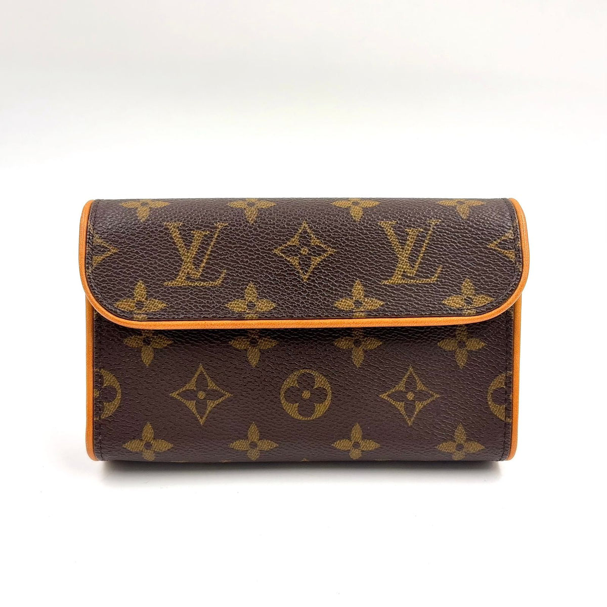 Louis Vuitton Pochette Twin PM Monogram XS Leather Brown Shoulder Bag Gold