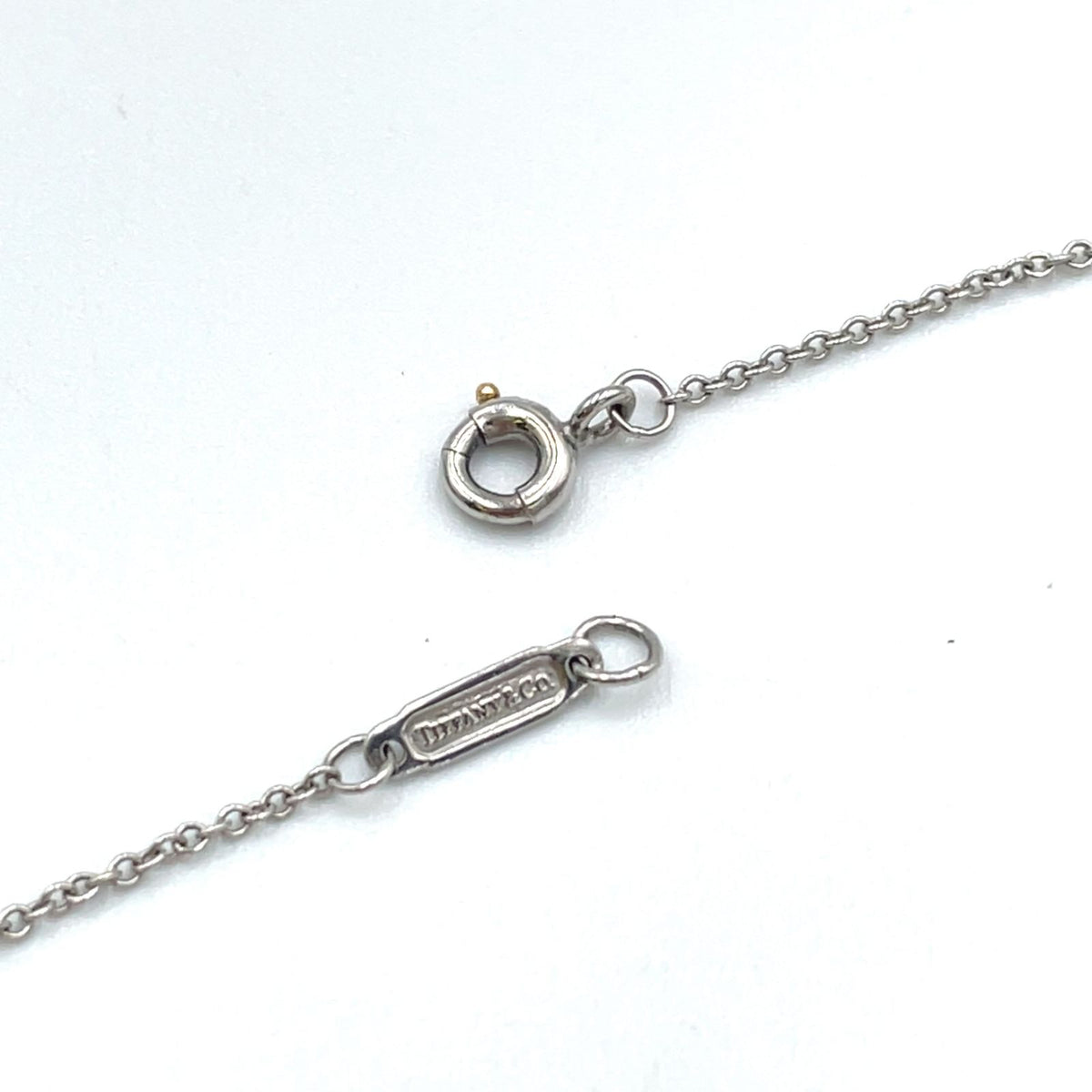 Tiffany & Co Bezel Set Diamond Flower 18K Yellow Gold Clear Platinum Necklace — view 5
