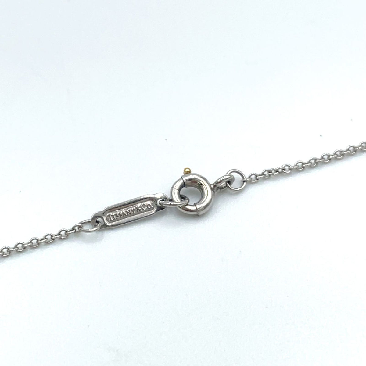 Tiffany & Co Bezel Set Diamond Flower 18K Yellow Gold Clear Platinum Necklace — view 3