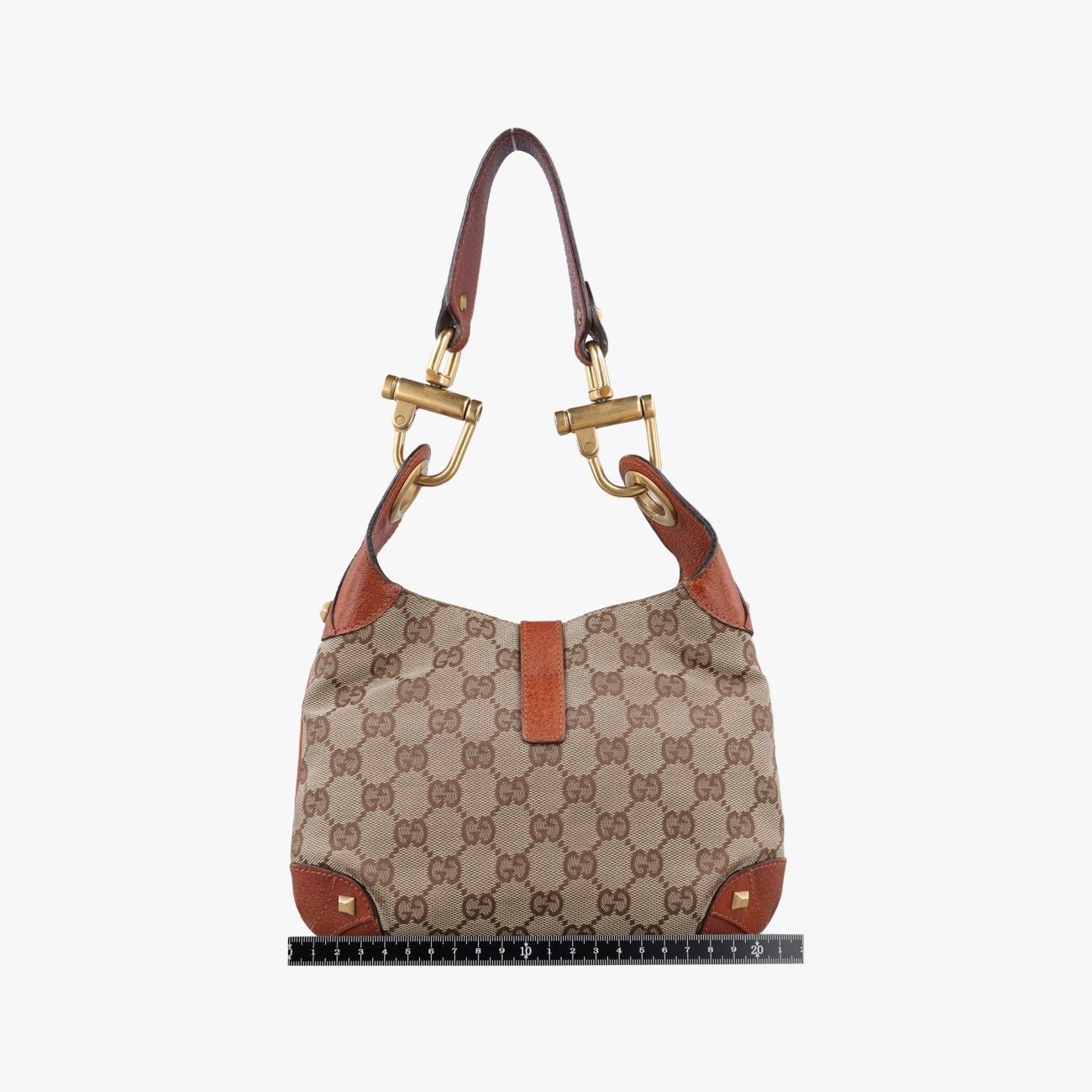 Gucci New Jackie Beige Brown Canvas Leather Shoulder Bag — view 2