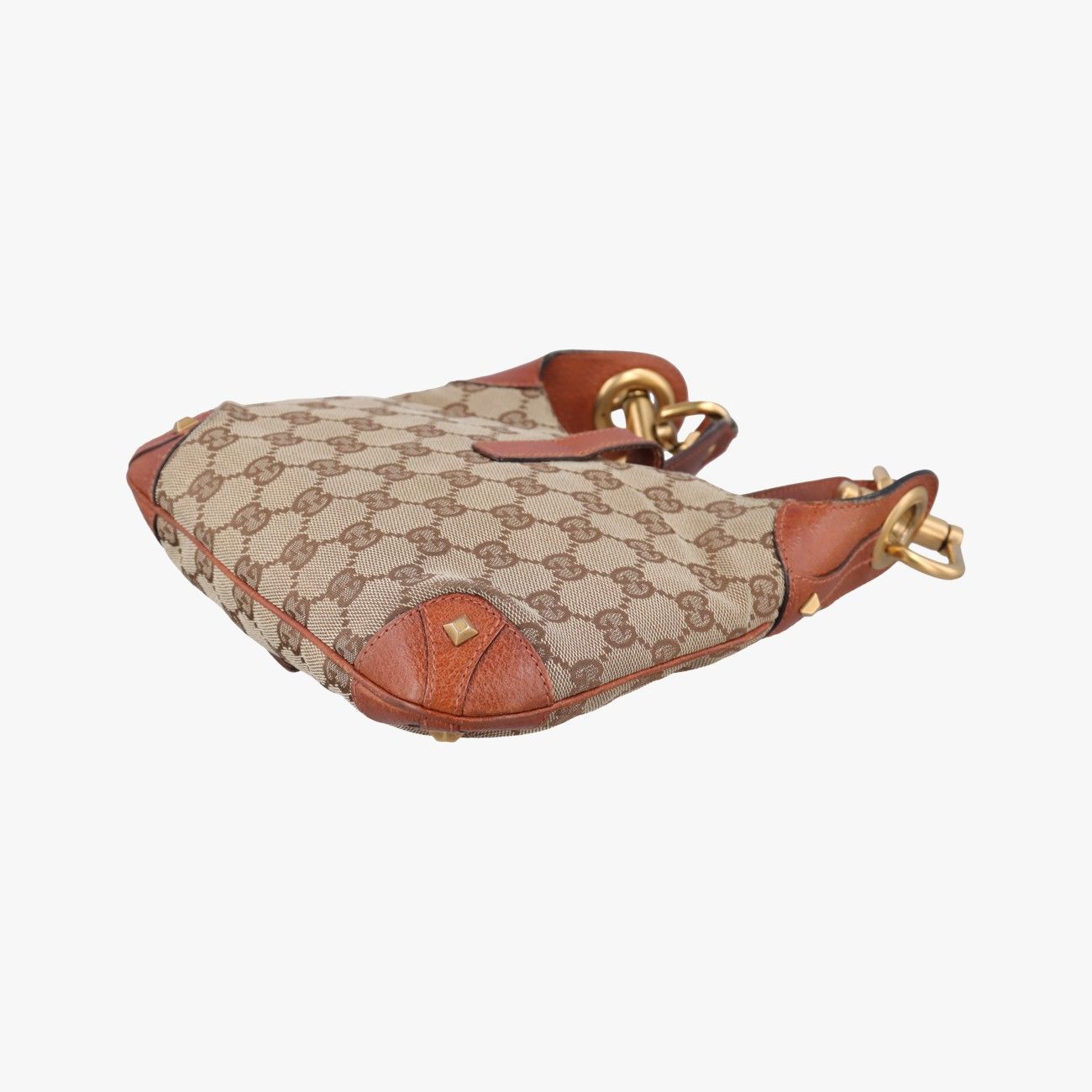 Gucci New Jackie Beige Brown Canvas Leather Shoulder Bag — view 6