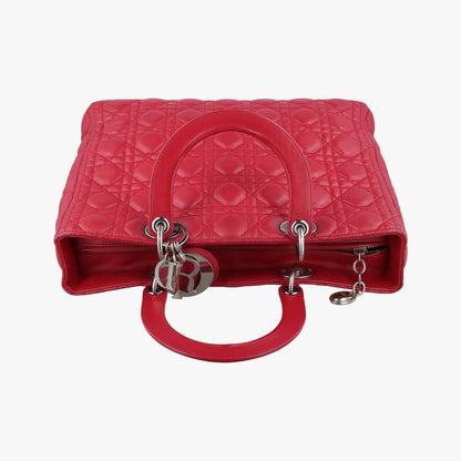 Dior Lady Red Lambskin Handbag — view 8