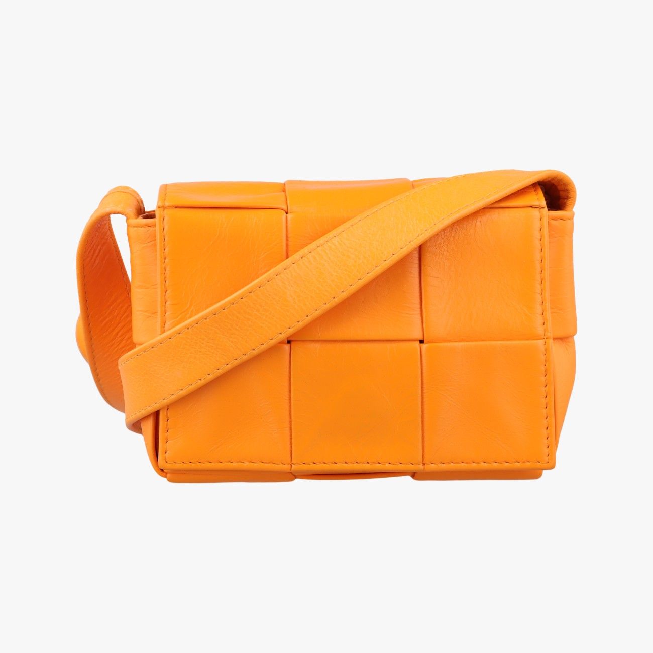 Bottega Veneta Candy Cassette Orange Lambskin Shoulder Bag