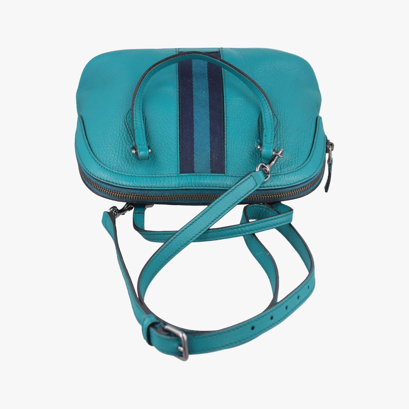 Gucci Web Dome Blue Leather — view 8