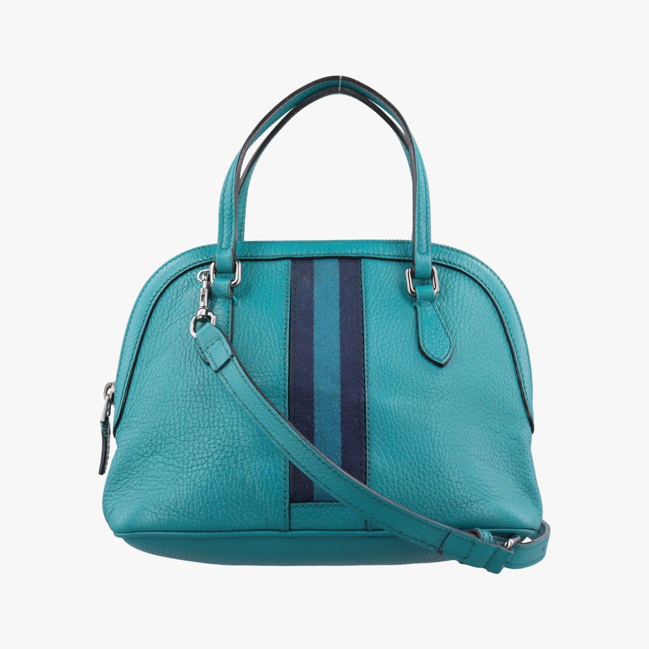 Gucci Web Dome Blue Leather