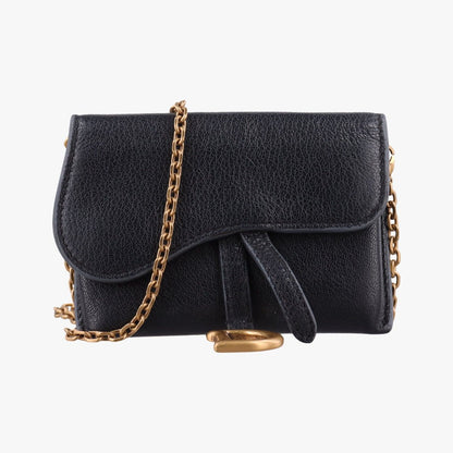 Dior Saddle Black Leather Shoulder Bag