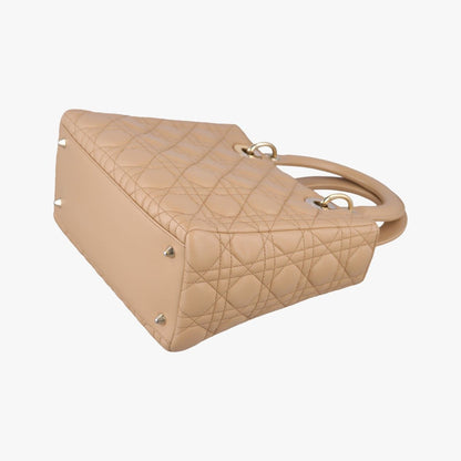 Dior Lady Beige Lambskin Handbag — view 6