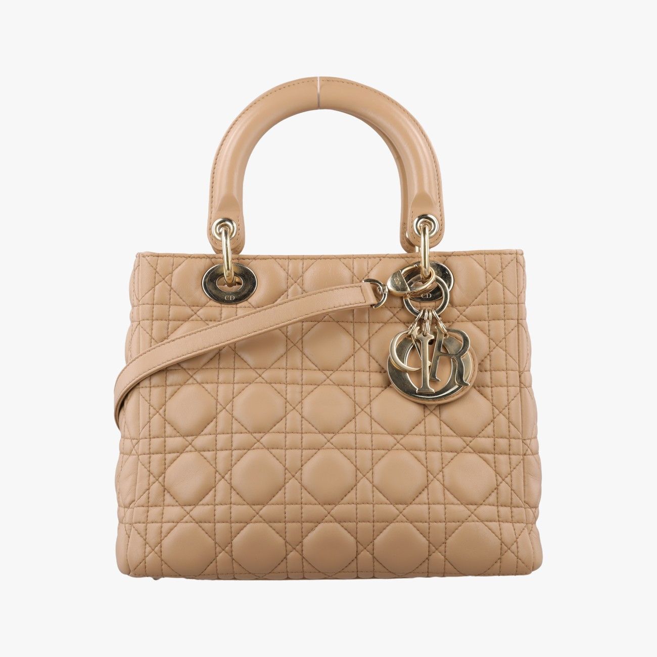 Dior Lady Beige Lambskin Handbag