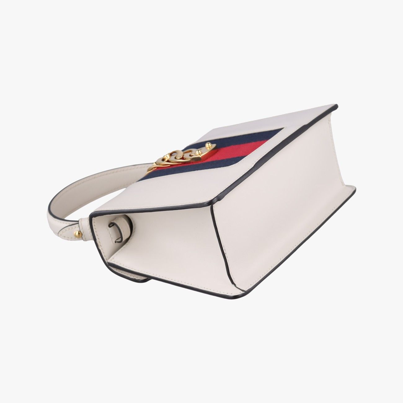 Gucci Sylvie Ivory Navy Red Leather Shoulder Bag — view 7