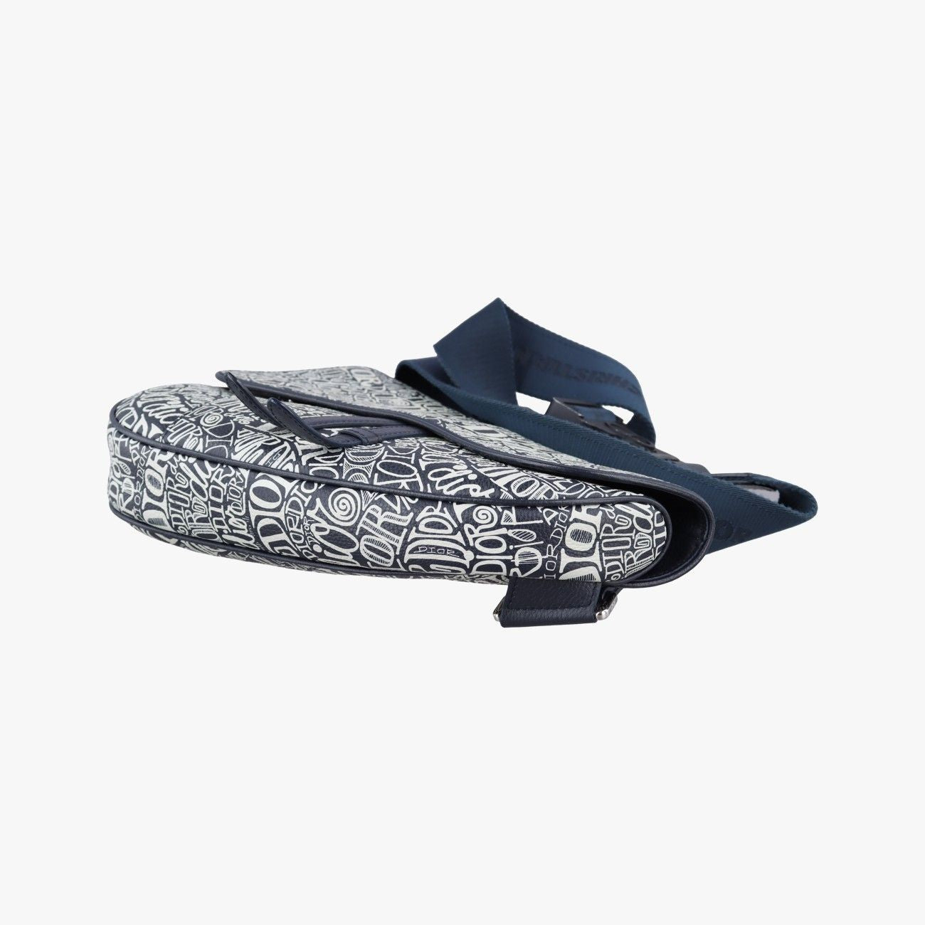 Dior Saddle Navy Leather Shoulder Bag — view 4